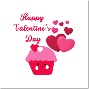 Happy Valentine's Day Cupcake Posters and Art